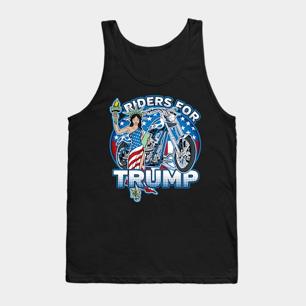 Riders For Trump Biker Support Tank Top by RadStar